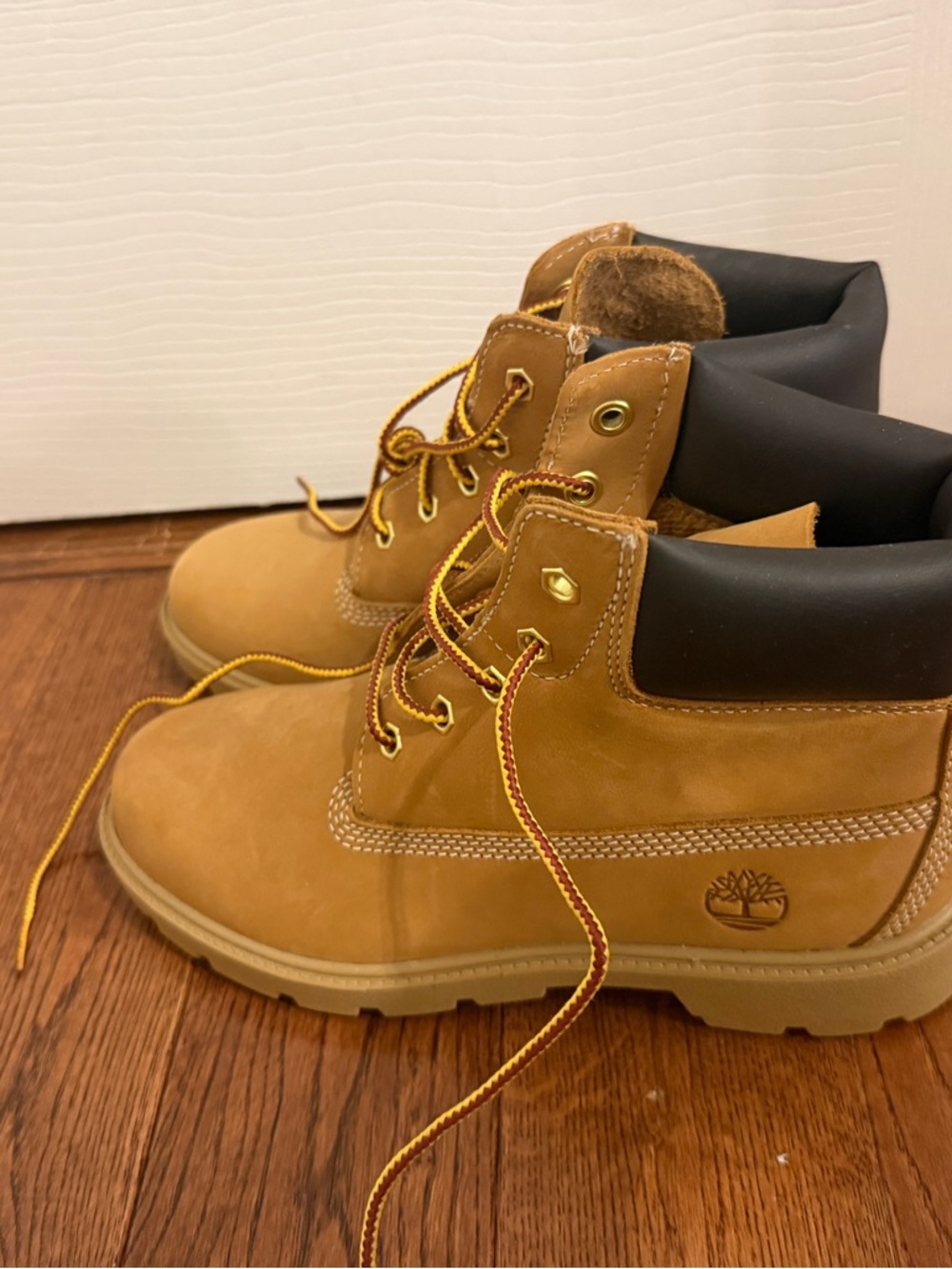 Timberland Kids Wheat/Tan Nubuck Lace-Up Boots